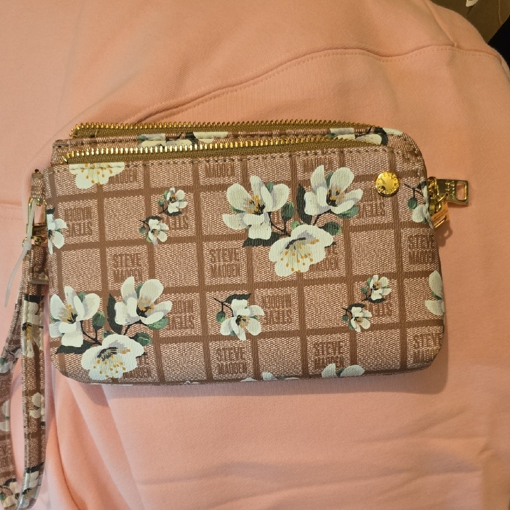 Stylish Floral Beige Clutch